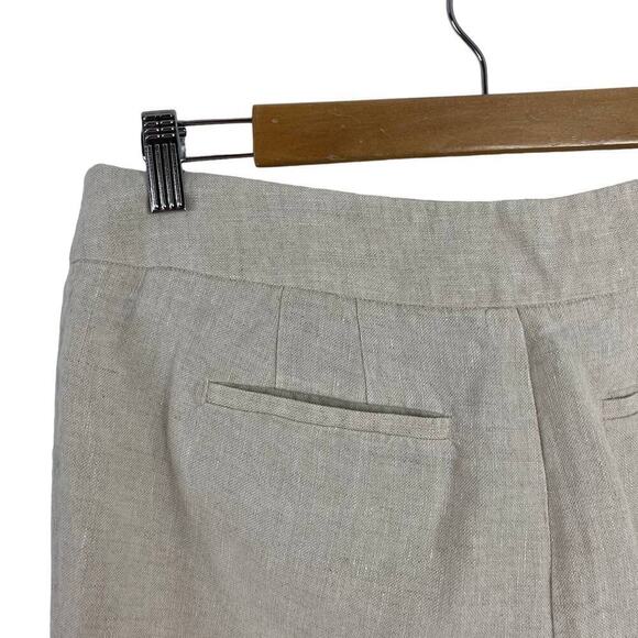 Talbots Heritage Linen Straight Leg High Waist Beige Trousers Pants SZ 6 Neutral - Picture 8 of 13